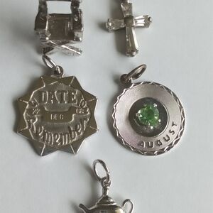 Lot Of 4 Sterling Silver Charms Pendant